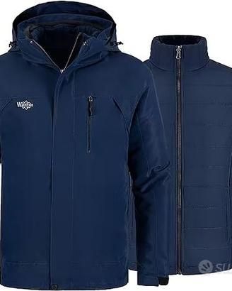 Giubbotto Outdoor con Cappuccio Blu Scuro L