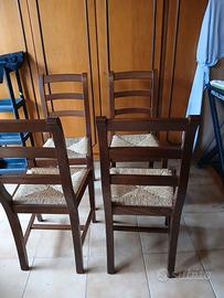 Sedie legno impagliate n 4