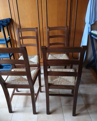 Sedie legno impagliate n 4