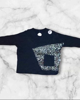 Maglia nera brillantinata