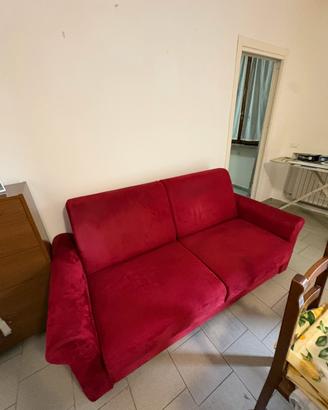 Divano letto matrimoniale rosso