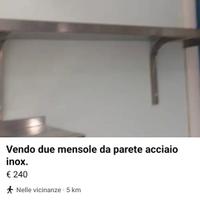 mensole acciaio inox