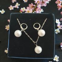 completo argento 925 con perle 