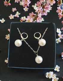 completo argento 925 con perle 