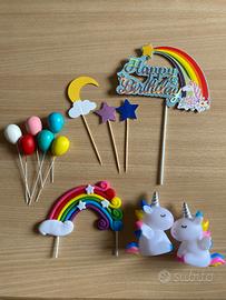 Decorazioni torta unicorno