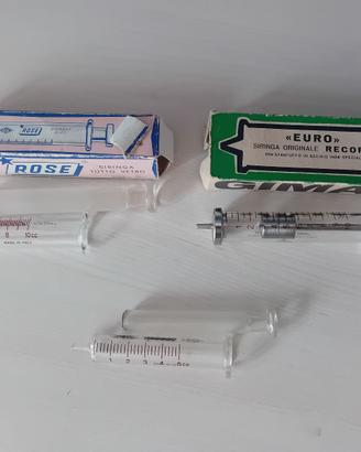 SET SANITARIO VINTAGE 3 SIRINGHE IN VETRO