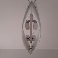 lampadario in vetro bianco e grigio 