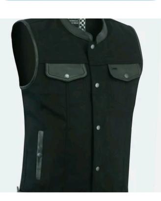 Gilet Biker in Jeans e Pelle