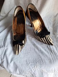 decollte' pelle e cavallino vintage 