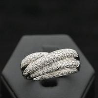 ANELLO STRIPS ORO BIANCO 18KT PAVE' DIAMANTI 0.70