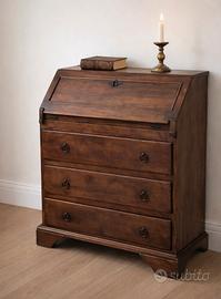 Scrittoio antico a ribalta in legno noce - vintage