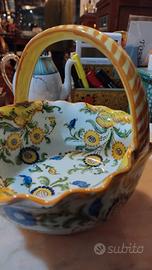 cestino ceramica Giuseppe Piccone Albisola 