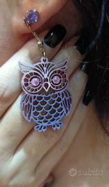 Orecchini in legno intagliato al laser