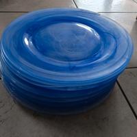 Sottopiatti di vetro blu diametro 32 cm