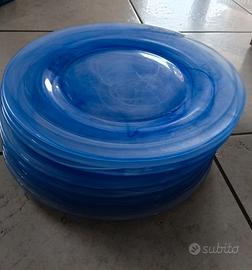 Sottopiatti di vetro blu diametro 32 cm