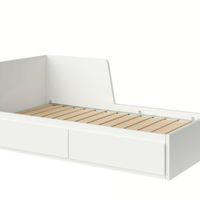 FLEKKE Struttura letto divano/2 cassetti, bianco