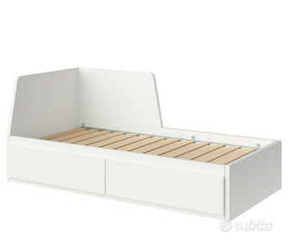 FLEKKE Struttura letto divano/2 cassetti, bianco