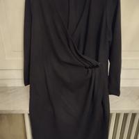 vestito nero lana pettinata 