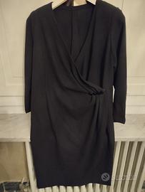 vestito nero lana pettinata 