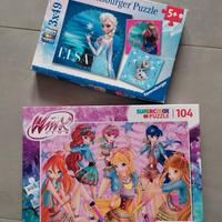 Puzzle Frozen e puzzle Winx