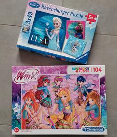 Puzzle Frozen e puzzle Winx