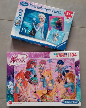 Puzzle Frozen e puzzle Winx