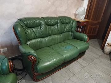 Salotto in pelle verde