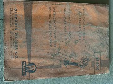 Manuale Wacker BS 50 K Pestone Vibrante 1962