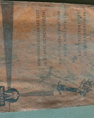 Manuale Wacker BS 50 K Pestone Vibrante 1962