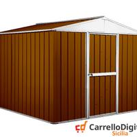 Box porta attrezzi lamiera 276x260 legno scuro