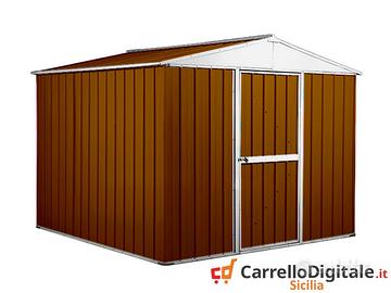 Box porta attrezzi lamiera 276x260 legno scuro