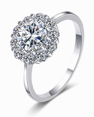 Anello a Fiore  con diamante Moissanite  1 ct