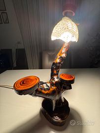 Lampada in legno di ulivo salentino