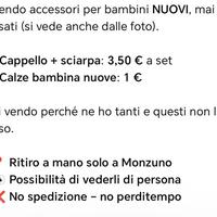 cappellino+ sciarpe da bambini Nuovi+ calze