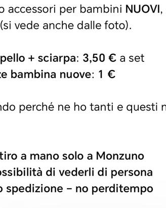 cappellino+ sciarpe da bambini Nuovi+ calze
