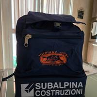 Zaino blu con vano portascarpe/oggetti