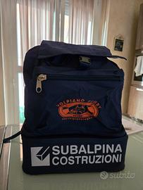 Zaino blu con vano portascarpe/oggetti