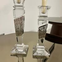 Coppia candelabri ARGENESI cristallo / argento