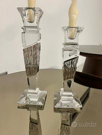 Coppia candelabri ARGENESI cristallo / argento