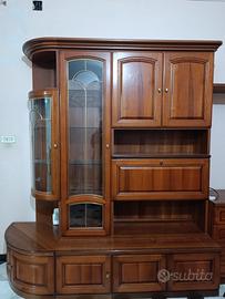 Parete attrezzata in legno massello