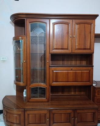 Parete attrezzata in legno massello