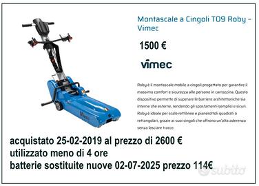 Montascale a cingoli T09 Roby Vimec