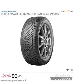 2 kumho 225/60r18 nuove ancora imballate