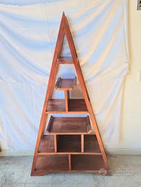 Antico Scaffale Piramide in Legno Massello