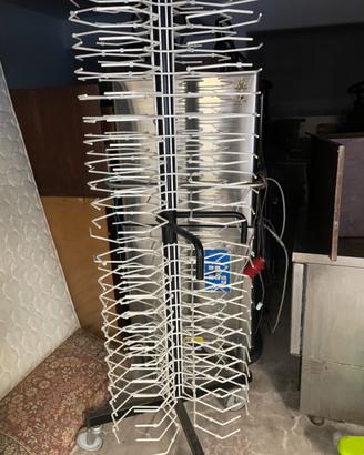 Carrello Porta piatti con ruote e bloccoruote