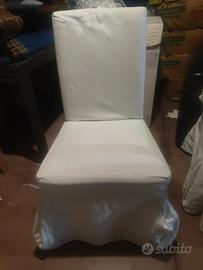 sedie legno tessuto bianco lungo BERGMUND