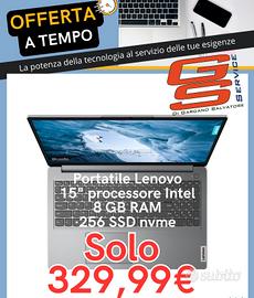 portatile Lenovo Intel 8gb RAM 256 SSD 