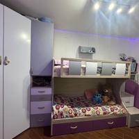 Stanza da ragazza con 2 letti e cabina armadio