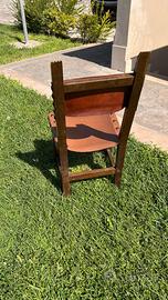 Sedie legno e cuoio