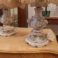 Coppia abatjour stile capodimonte